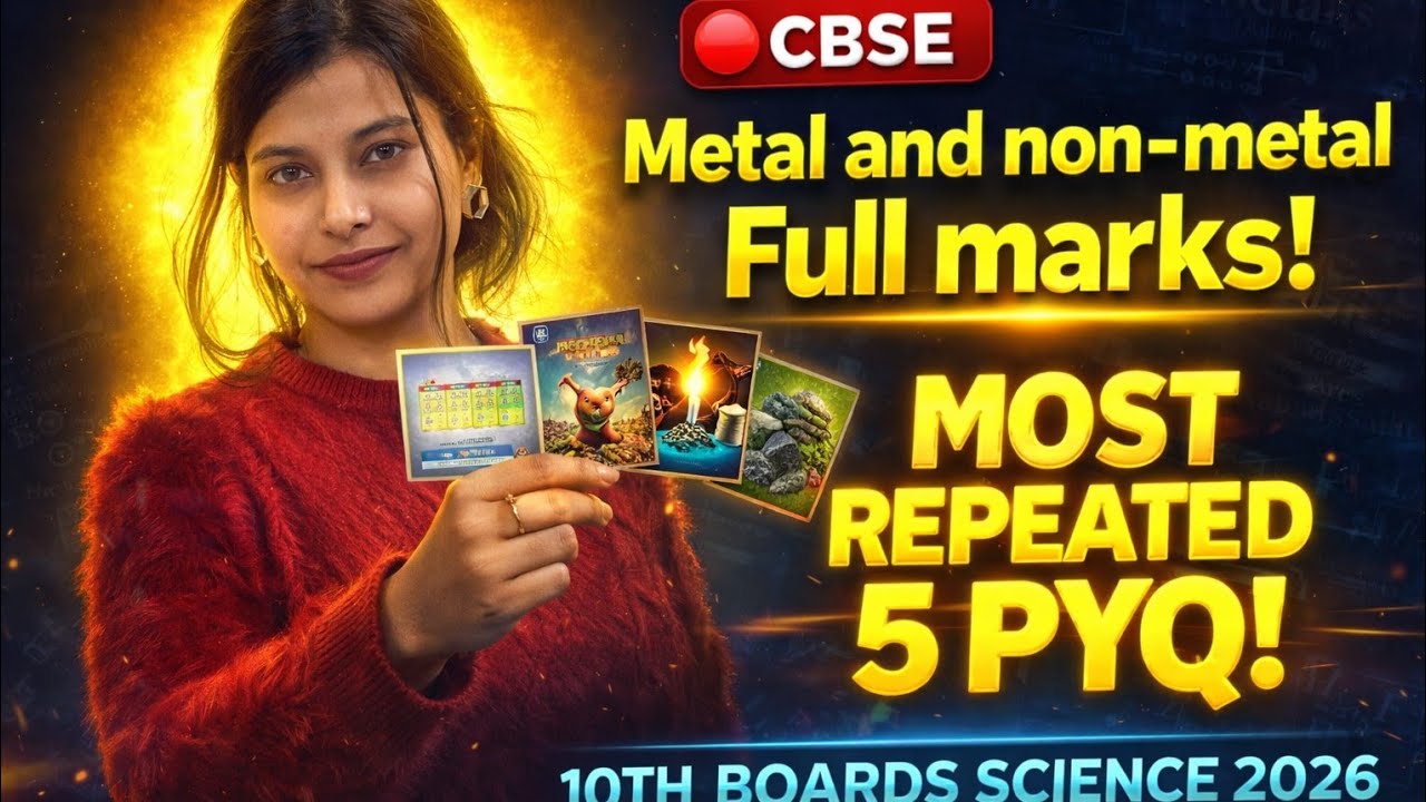 Class 10 Science Metals and Non-Metals Most Important PYQs 2026 🔥 बोर्ड में आने वाले सवाल