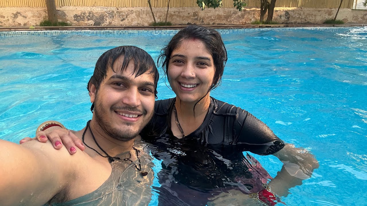 Rupali or maine swimming kari for the first time😍 birthday celebration in RESORT 🎉