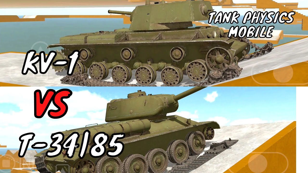 KV-1 VS T-34/85 | Tank physics mobile | Simulation of the chassis of the tank