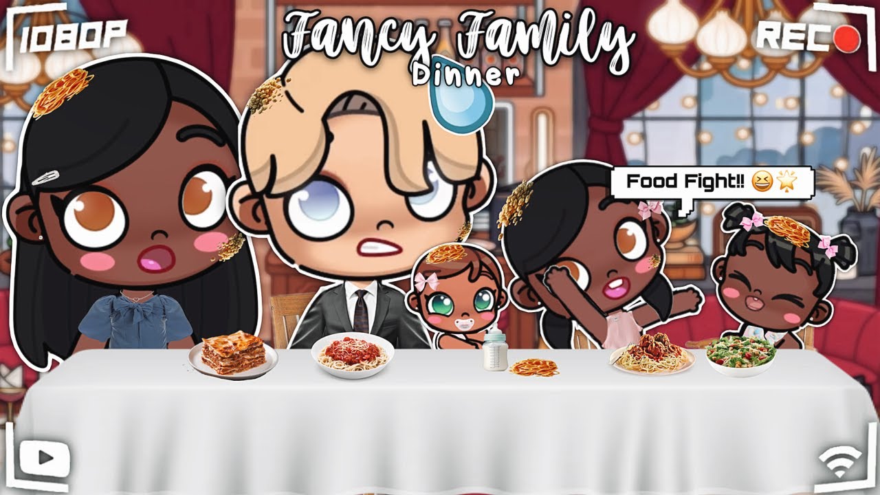 Fancy Family Dinner *Food Fight!?* 😅🌟🍅 || *with voice 🔊* || Avatar World