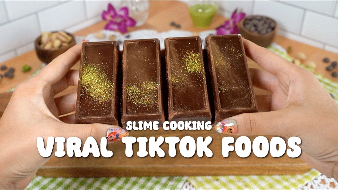 Satisfying Slime Cooking ASMR | VIRAL TIKTOK RECIPES (Dubai Chocolate Bar, Crookie & Cracking Latte)