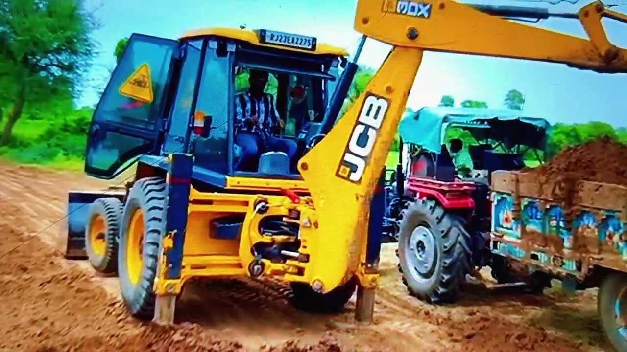 JCB 3 DX  Backhoe loding mud vark tata truck 1825 and tata tippar