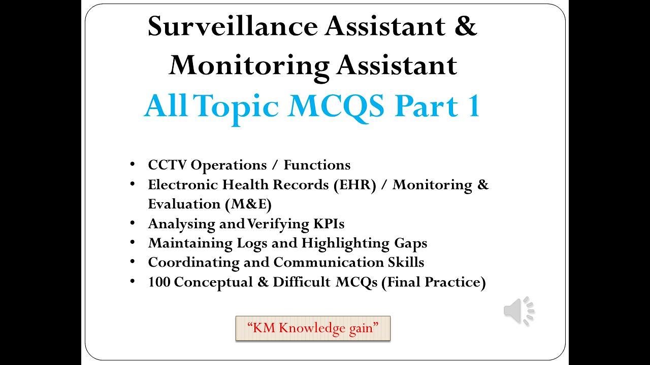 Complete Topics MCQs for Surveillance & Monitoring Assistant Test 2025 |All Important Topics Covered