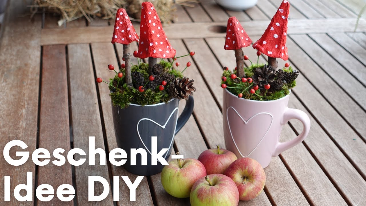 DIY Ideen zum Verschenken: Dekorative Tassen mit Gesteck | Upcycling