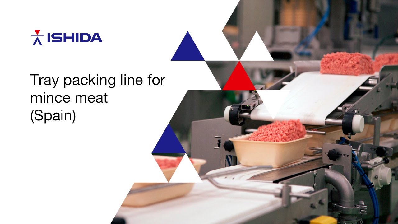 Ishida Traysealer Line. Application: Fresh Mince Meat