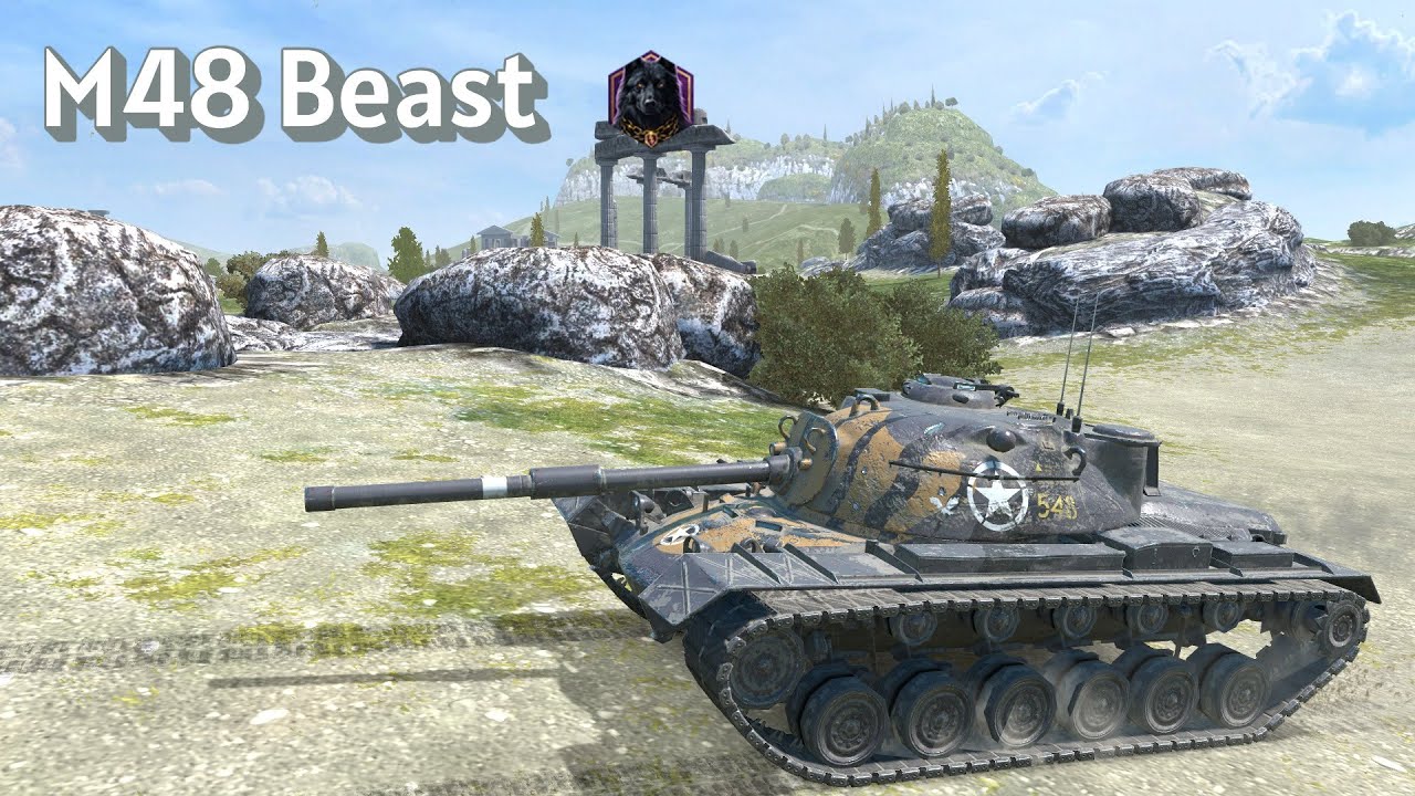 10 VS 10. M48 Patton Beast. WoT Blitz.