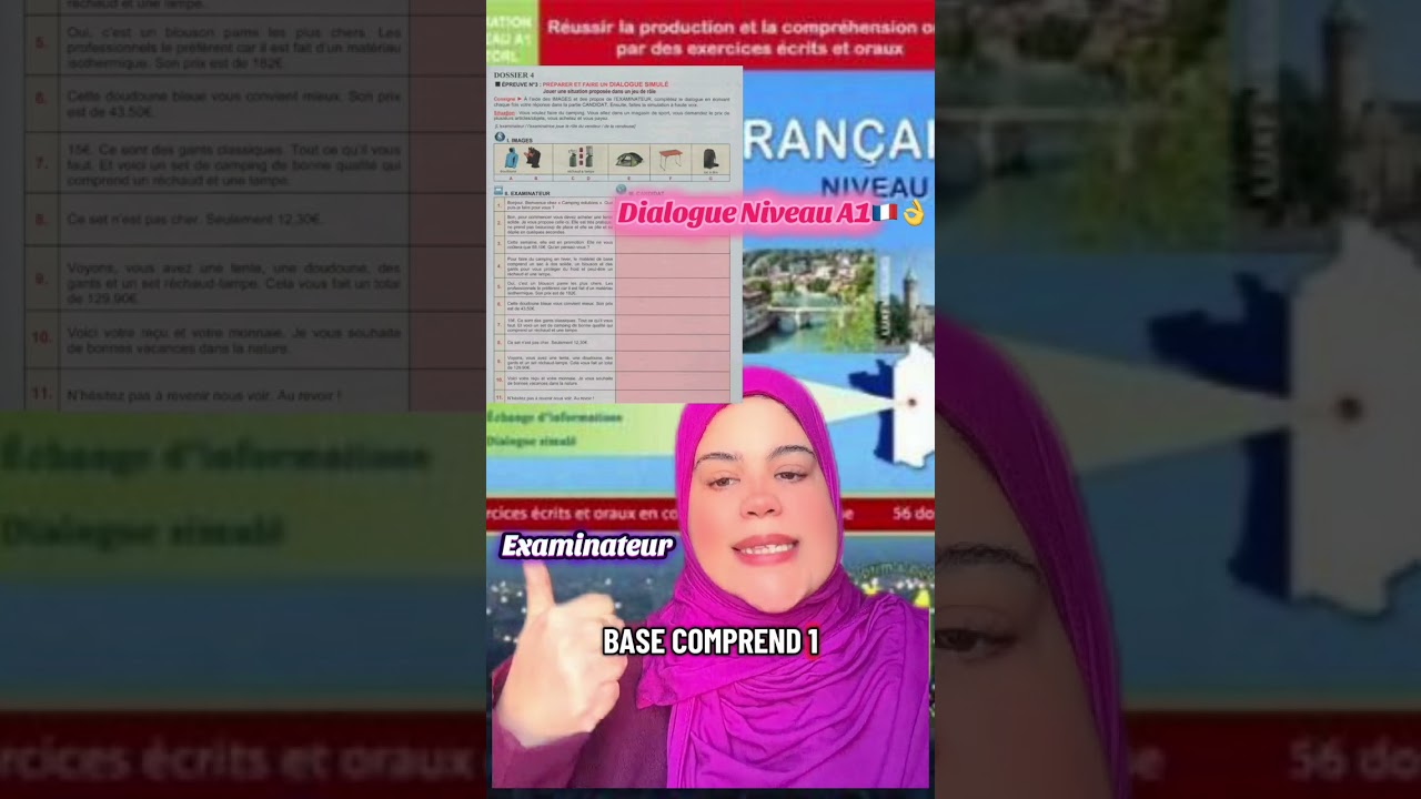 Dialogue Niveau A1🇫🇷 حوار باللغة الفرنسية للمبتىدئين #français_arabe #apprends #delf 