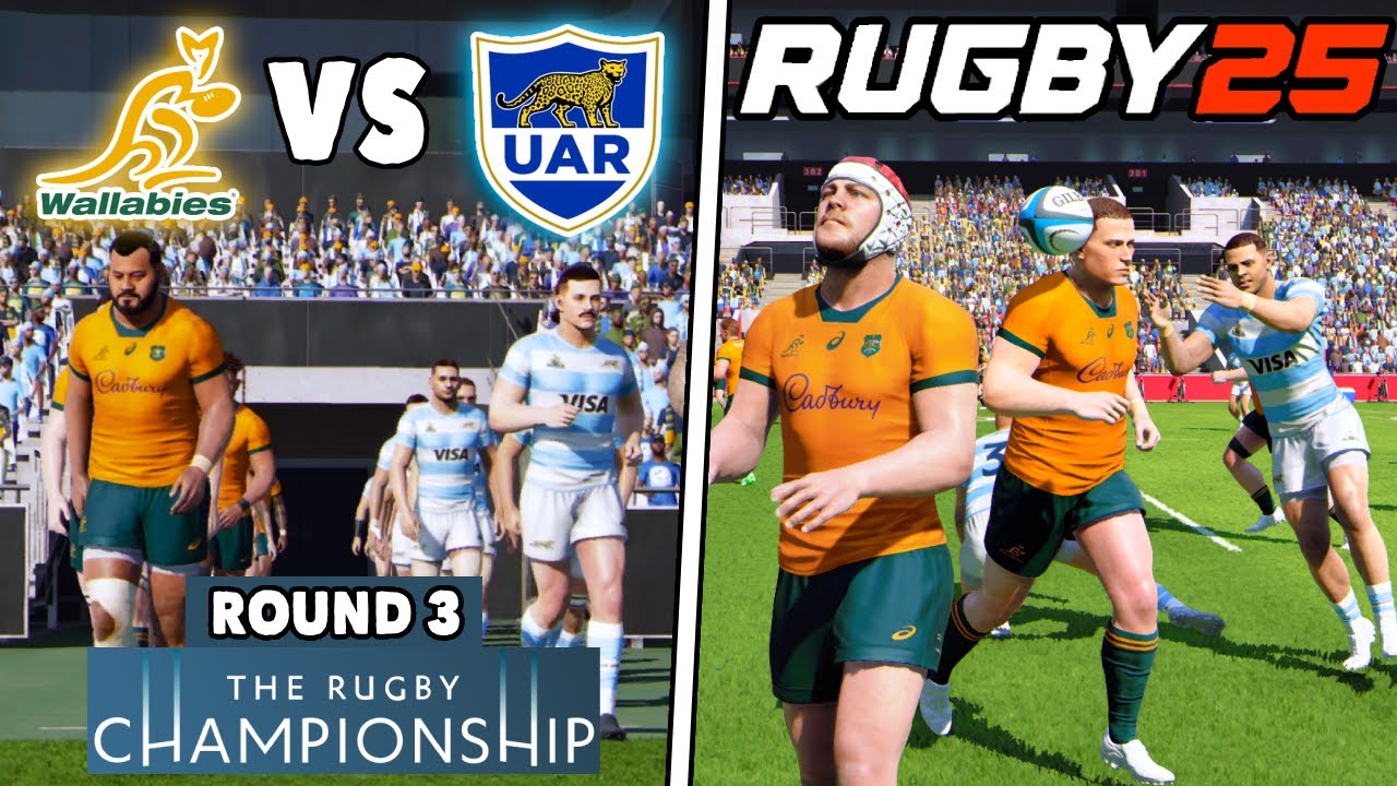 AUSTRALIA vs ARGENTINA ROUND 3 Rugby Championship 2025 - Rugby 25 Hardest Difficulty & Commentary