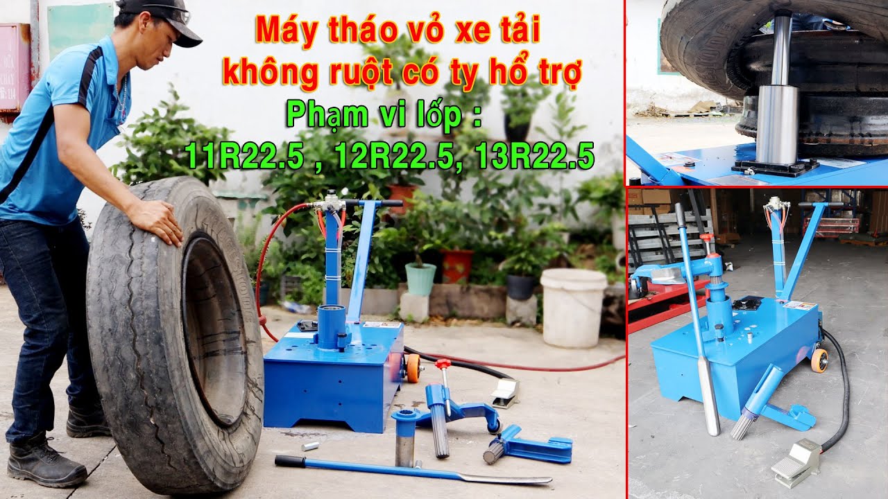 { Hàng Hót } Máy tháo vỏ xe tải không ruột, có ty hổ trợ nâng lốp làm rất nhanh | thietbig7.vn