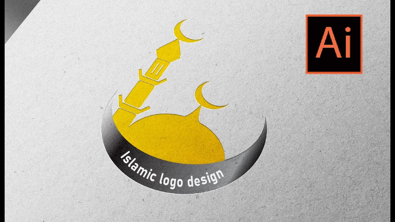 how to create islamic logo design illustrator | logo design tutorial