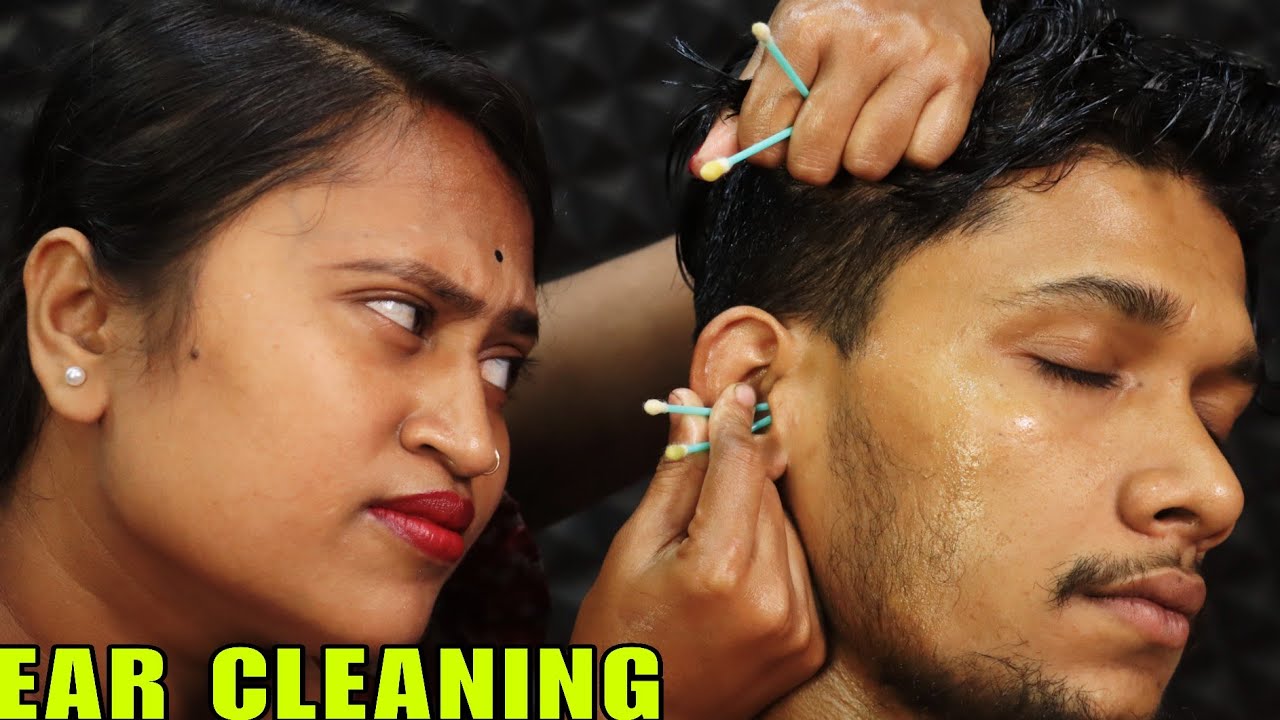 Ear Cleaning by Barber Girl Pakhi | Head Massage & Neck Cracking | Forehead Tapping | Sleep ASMR 