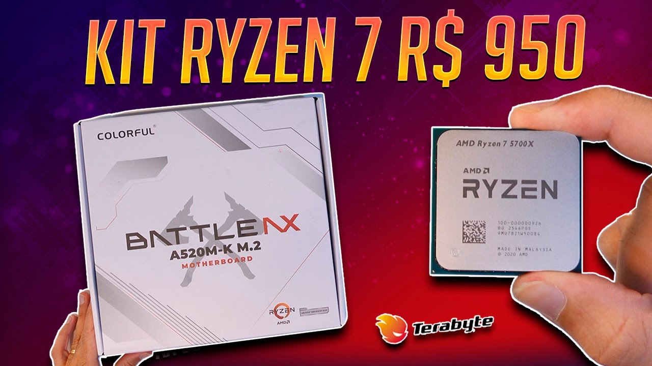CHEGOU! KIT Ryzen 7 por R$ 950!! 5700X e A520m