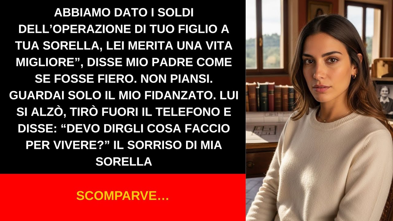 Papà diede i soldi dell'operazione a mia sorella 