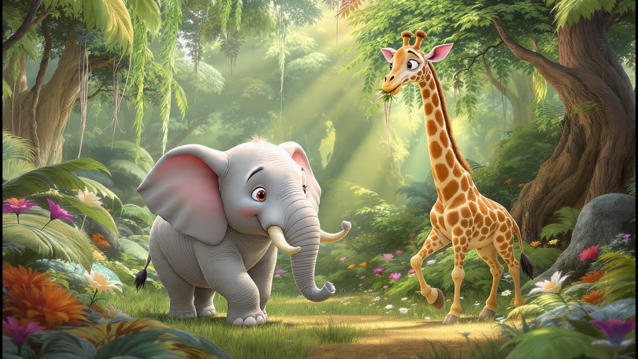 🐘 হাতি আর জিরাফের বন্ধুত্ব 🦒