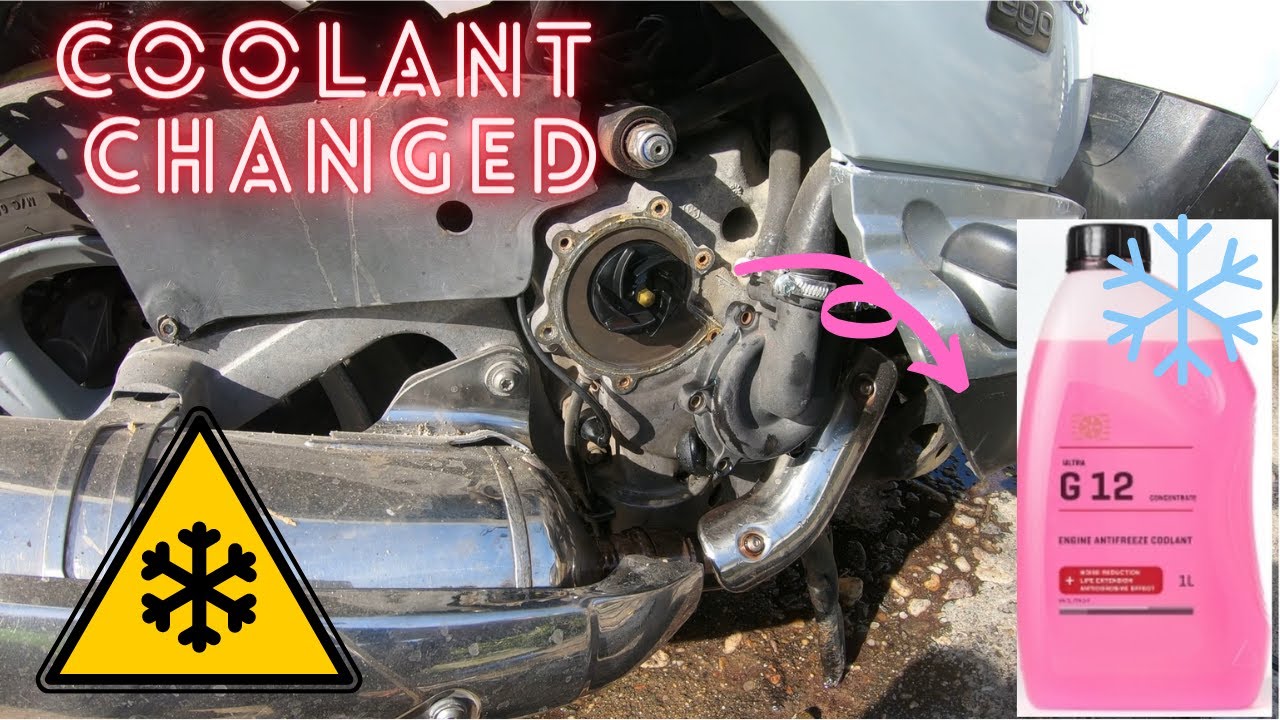 Aprilia Scarabeo 400 Antifreeze changed, drained at the water pump , Antigelo , pompa dell'acqua ,4K