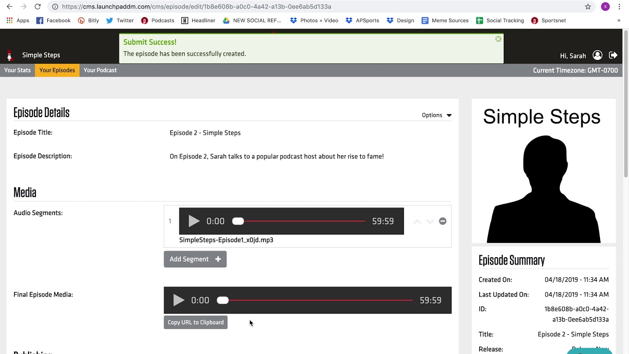 How To Confirm You've Successfully Published An Episode | PodcastOne's Launchpad