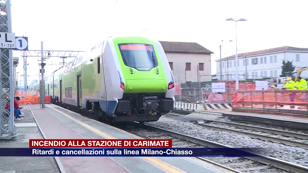 Etg - Incendio alla stazione di Carimate, ritardi e cancellazioni sulla linea Milano-Chiasso