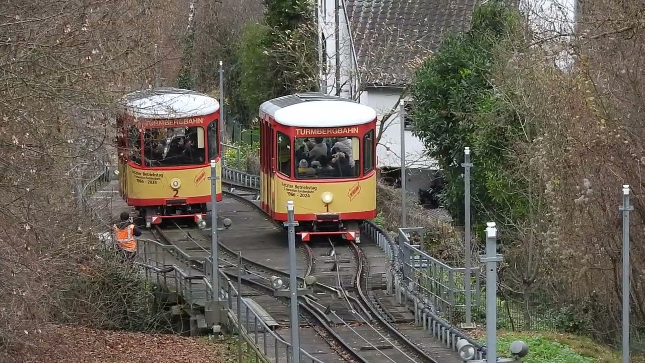 Abschied von der Turmbergbahn (älteste Standseilbahn Deutschlands) in Karlsruhe Durlach