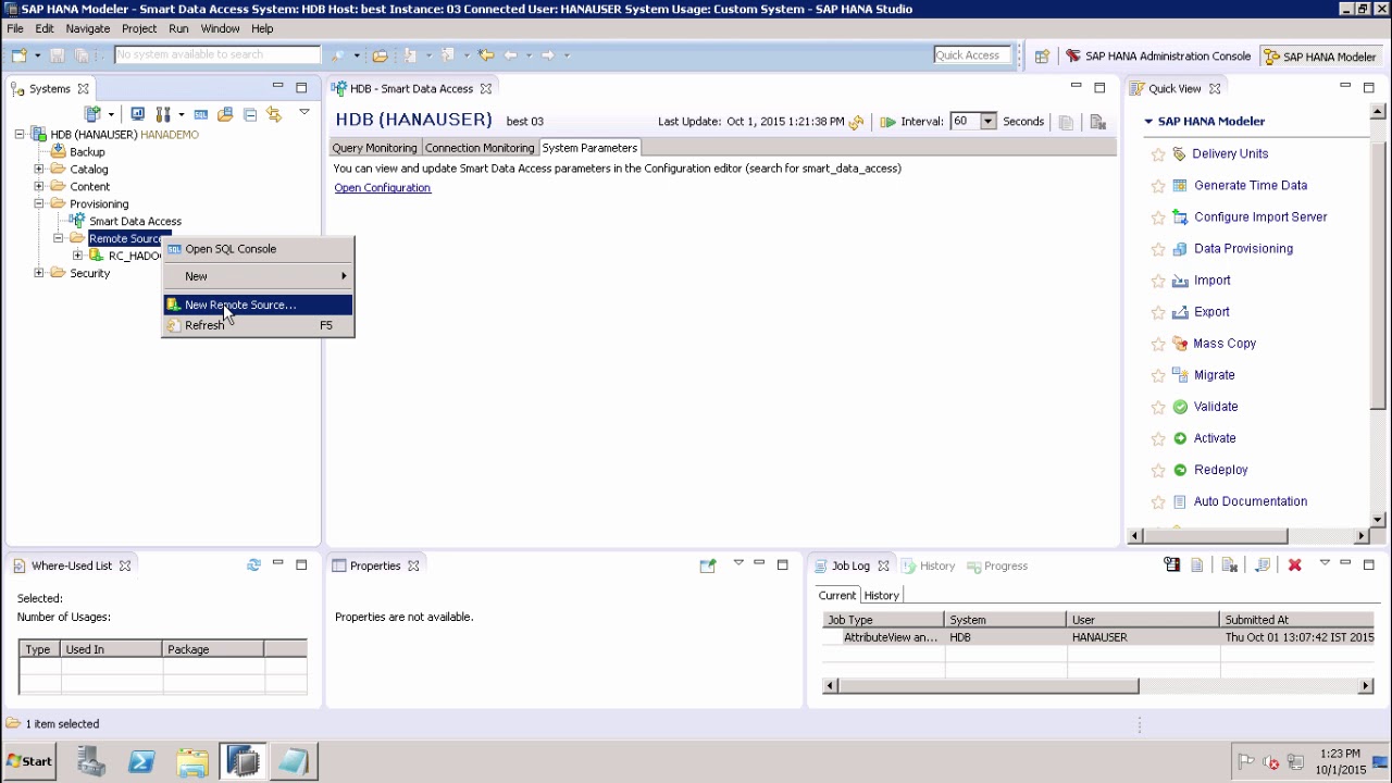 HANA Administration - Smart Data Access