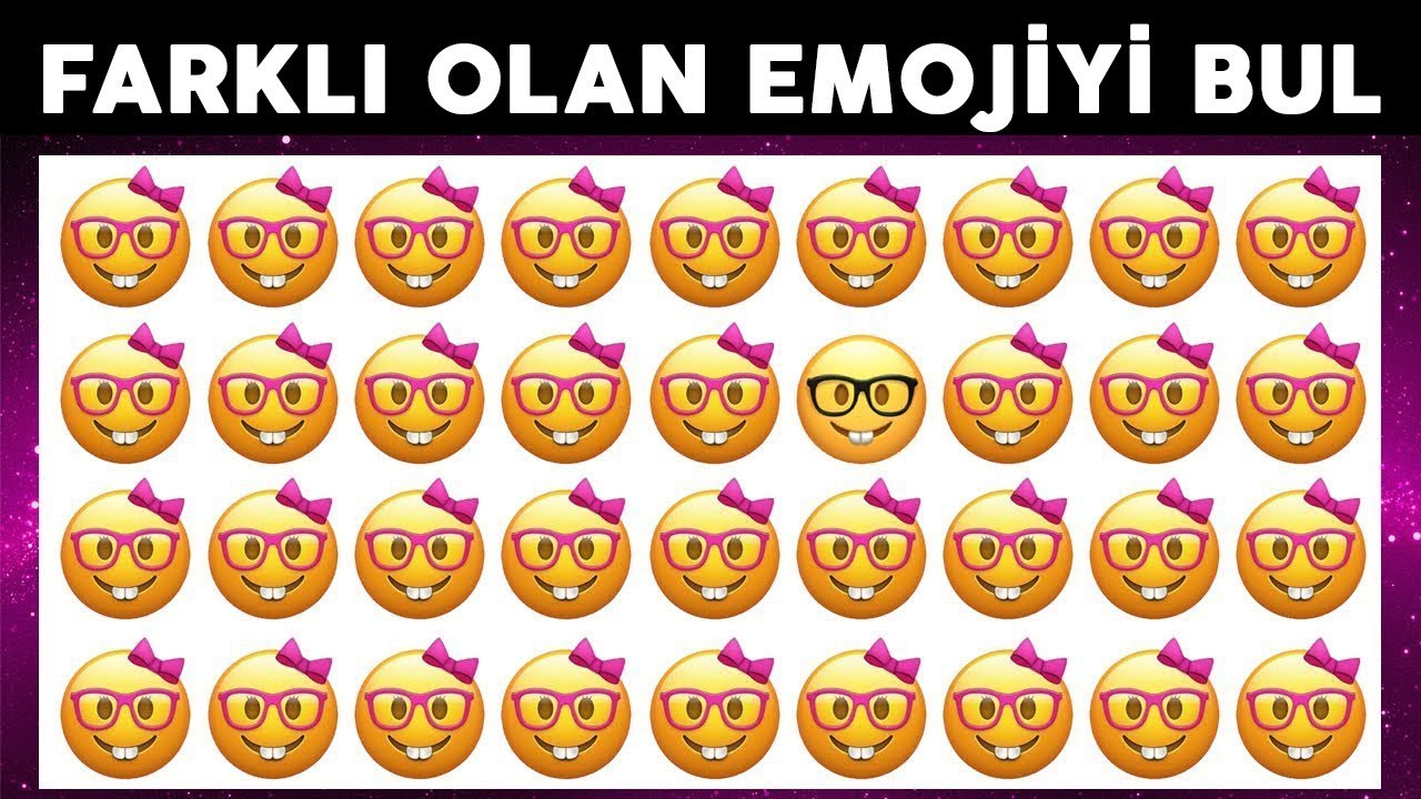 Bu Resimlerdeki Farklı Emojiyi Bulabilir misin? %97 BAŞARISIZ