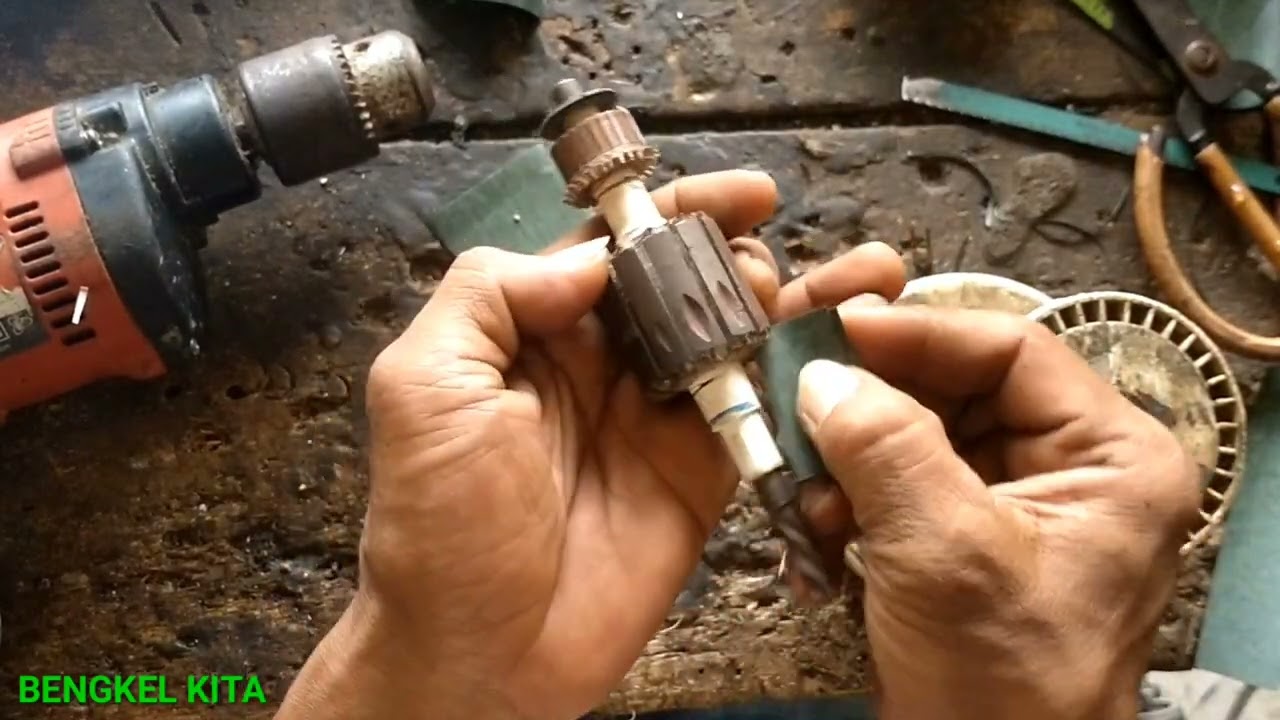 Tutorial cara melilit armature/angker bor MAKTEK MT 811..kebakar/rusak berat