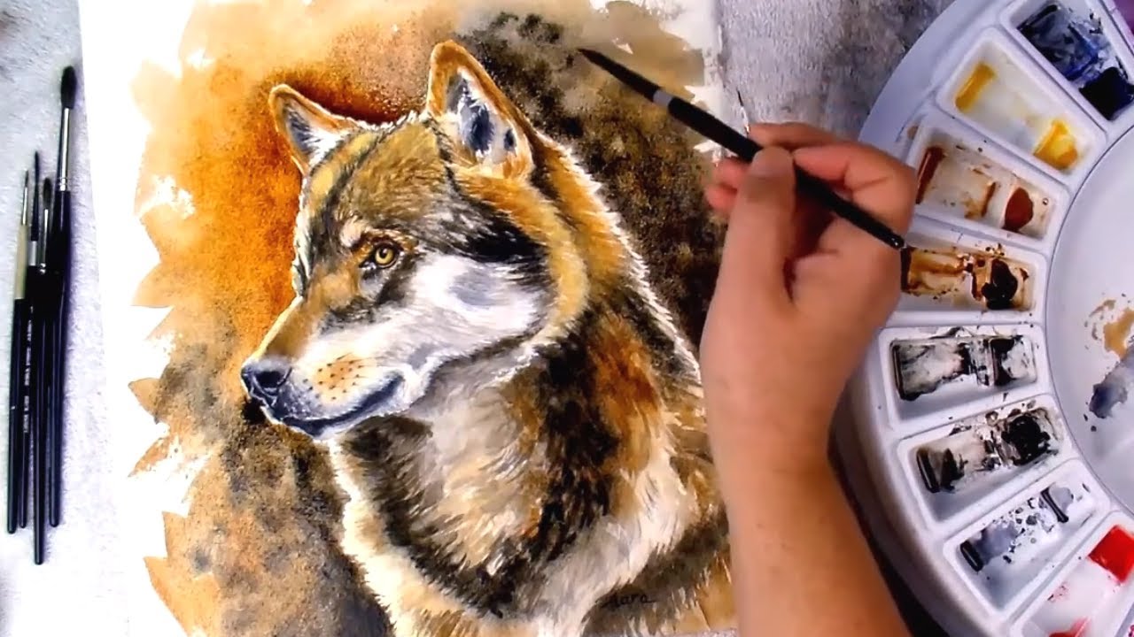 Painting a Realistic Wolf in Watercolor - How to Paint Animal Fur