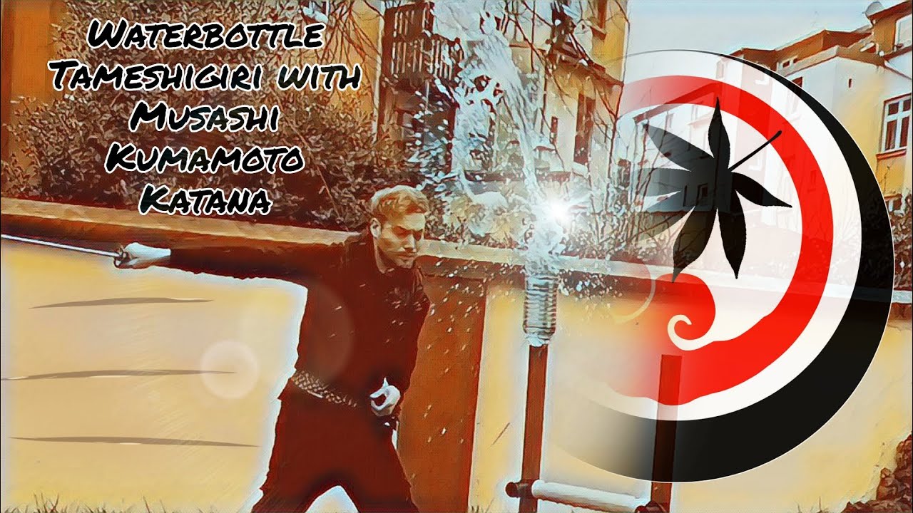 Waterbottle Tameshigiri with Musashi Kumamoto Katana