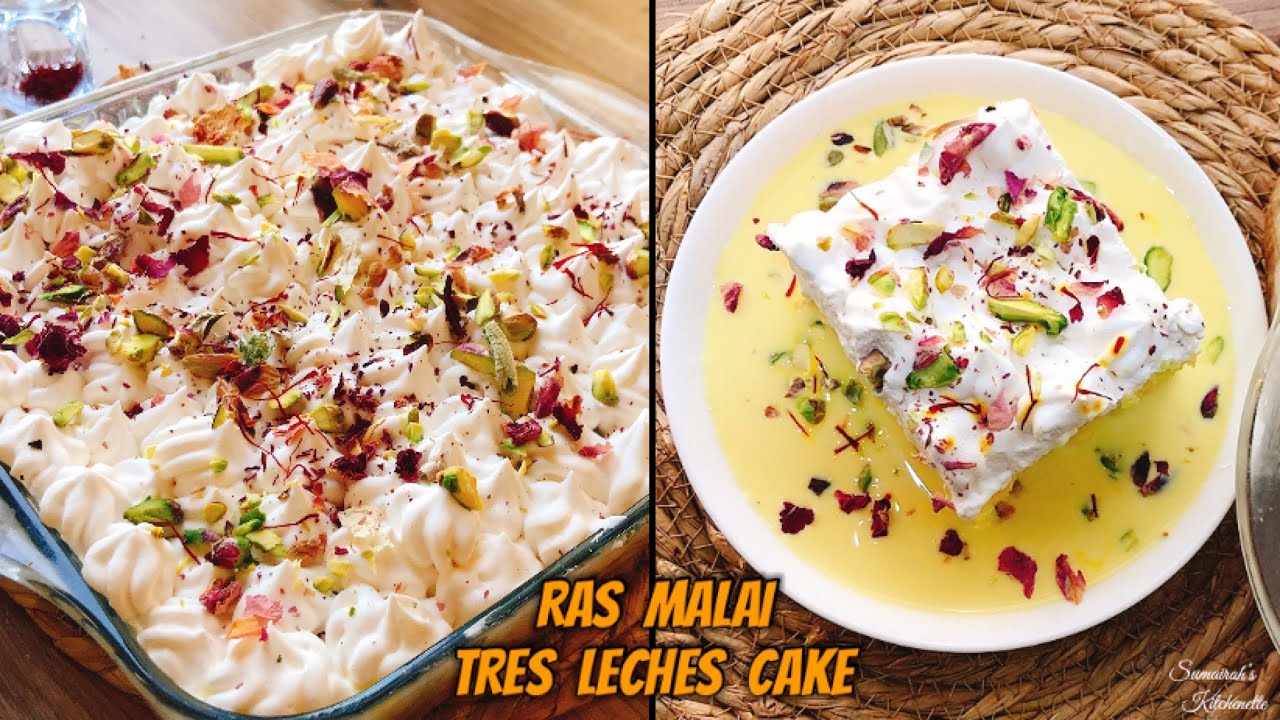Rasmalai Tres Leches Cake | Rasmalai Milk Cake Recipe | Malai cake by Sumairah’s kitchenette