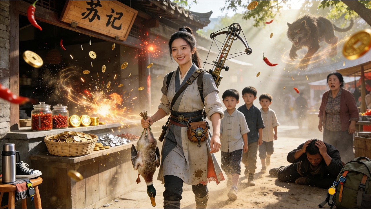 力氣爆表的現代吃貨穿成古代後娘，靠打獵開店賺錢養娃，沒想到失蹤多年的丈夫竟是隱藏大佬！