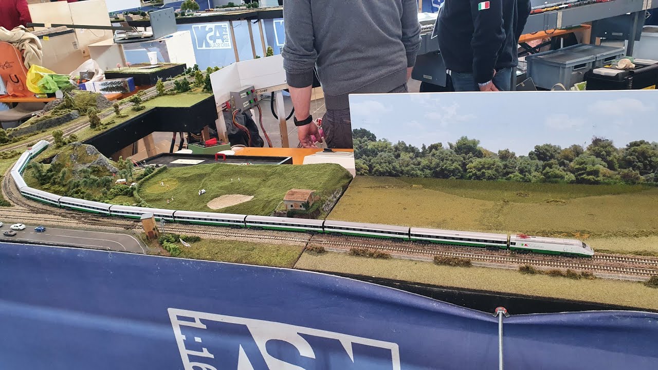 Scala N - FS: ETR 500 artigianale sul modulare ASN ad Hobby Model Expo Verona 2022
