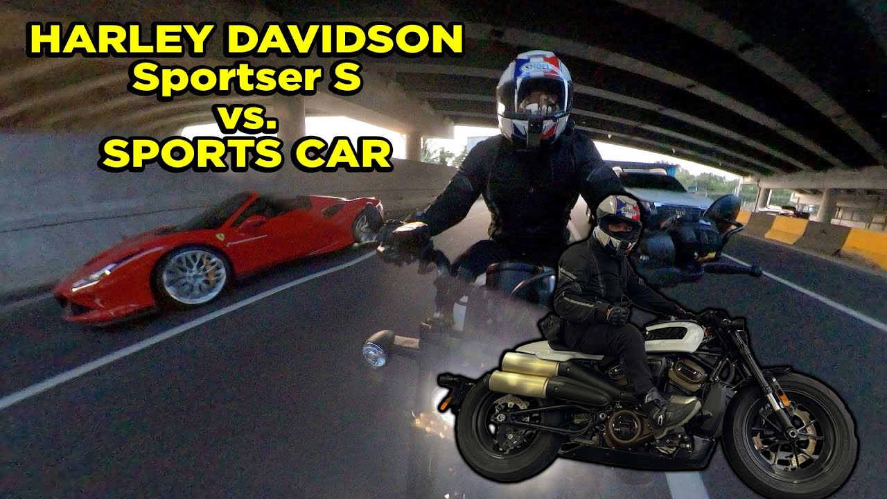 Harley Davidson Sporster S vs SPORTS CAR (Banat By Review)