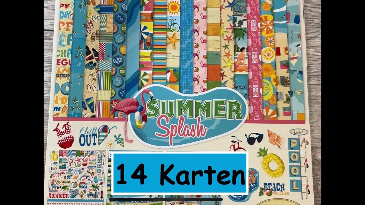 14 Karten mit 30x30 Designpapieren von Carta Bella - Summer Splash