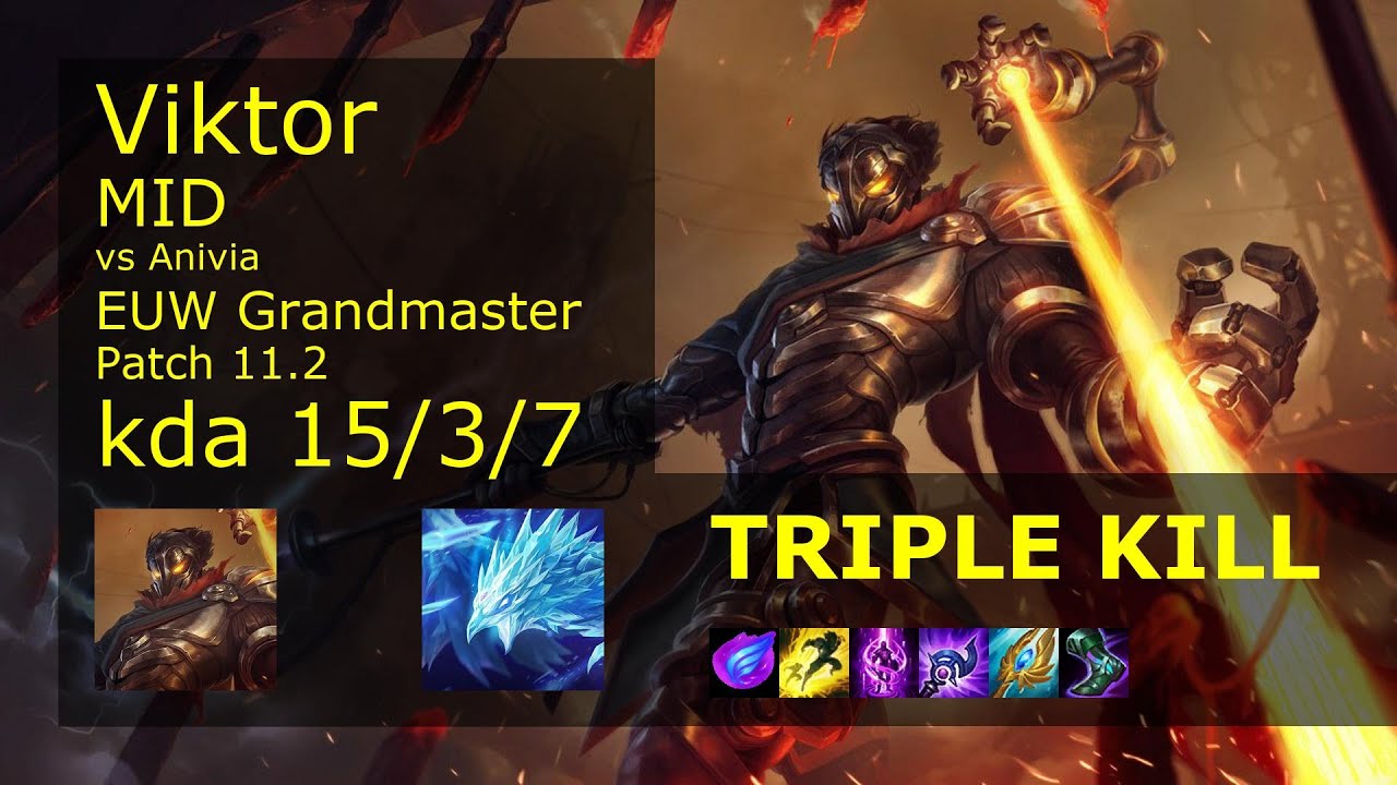 Viktor vs Anivia Mid - EUW Grandmaster 15/3/7 Patch 11.2 Gameplay