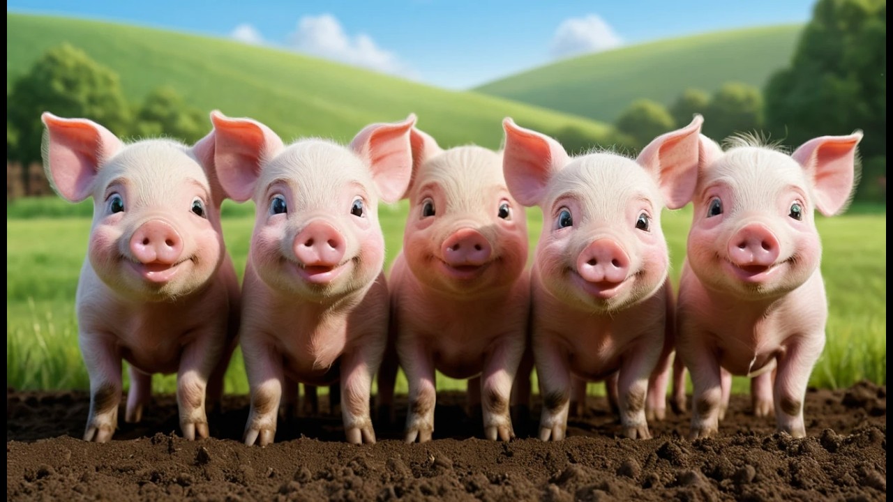 Fünf kleine Schweinchen im Schlamm | Lustiges Matsch-Lied & Zählen lernen
