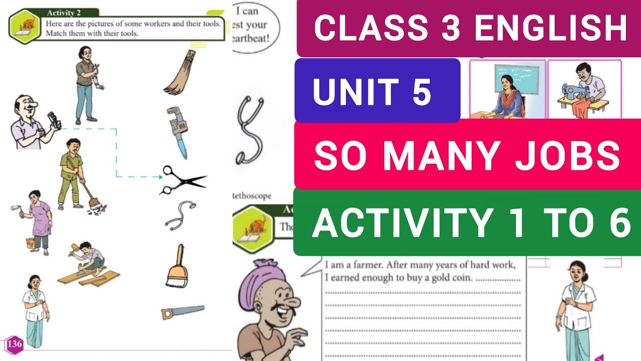 SO MANY JOBS | CLASS 3 ENGLISH UNIT 5 | ACTIVITY & MALAYALAM EXPLANATION |