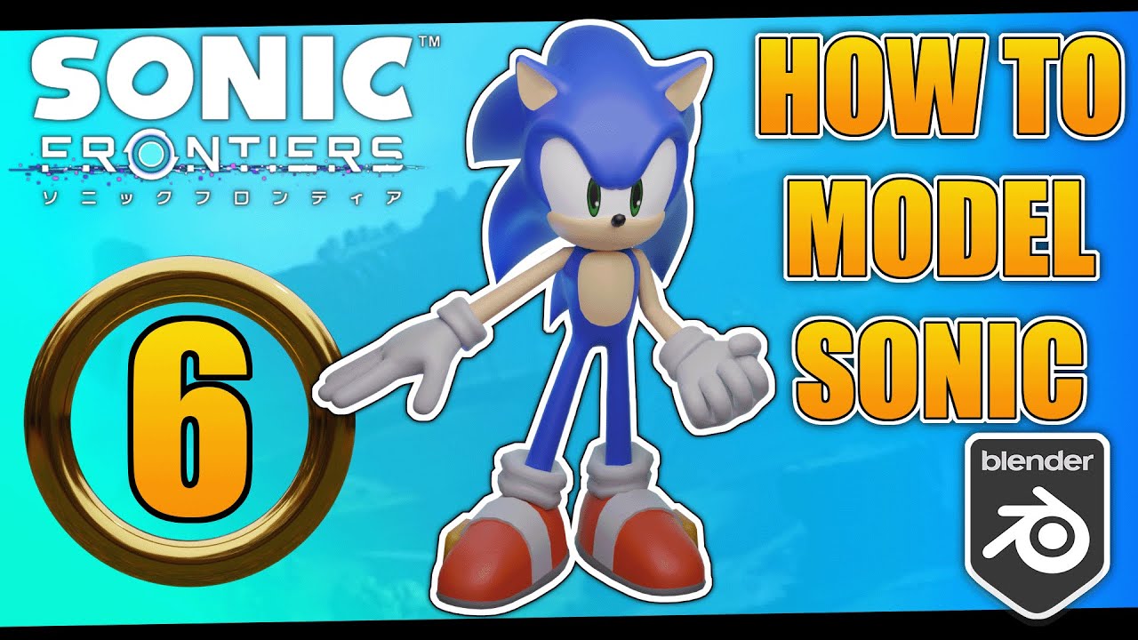 Sonic the Hedgehog 3D Model [Blender Modelling Tutorial][Part 6:Head]