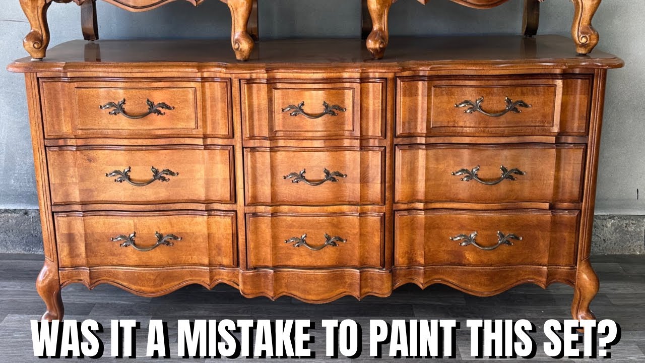 HOW TO update an OLD French Provincial DRESSER and matching NIGHTSTANDS | furniture flip sidehustle