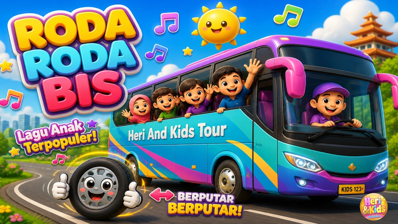 Lagu Anak Anak - Roda-Roda Bis Berputar l Naik Bis double decker
