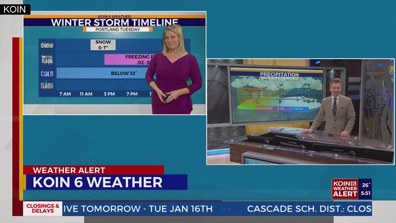 Freezing rain moves towards Portland