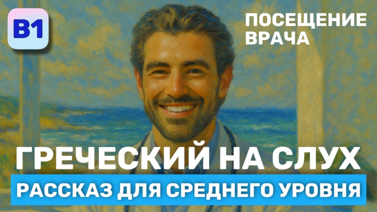Греческий на Слух🎧. Рассказ среднего Уровня (В1). Посещение врача.
