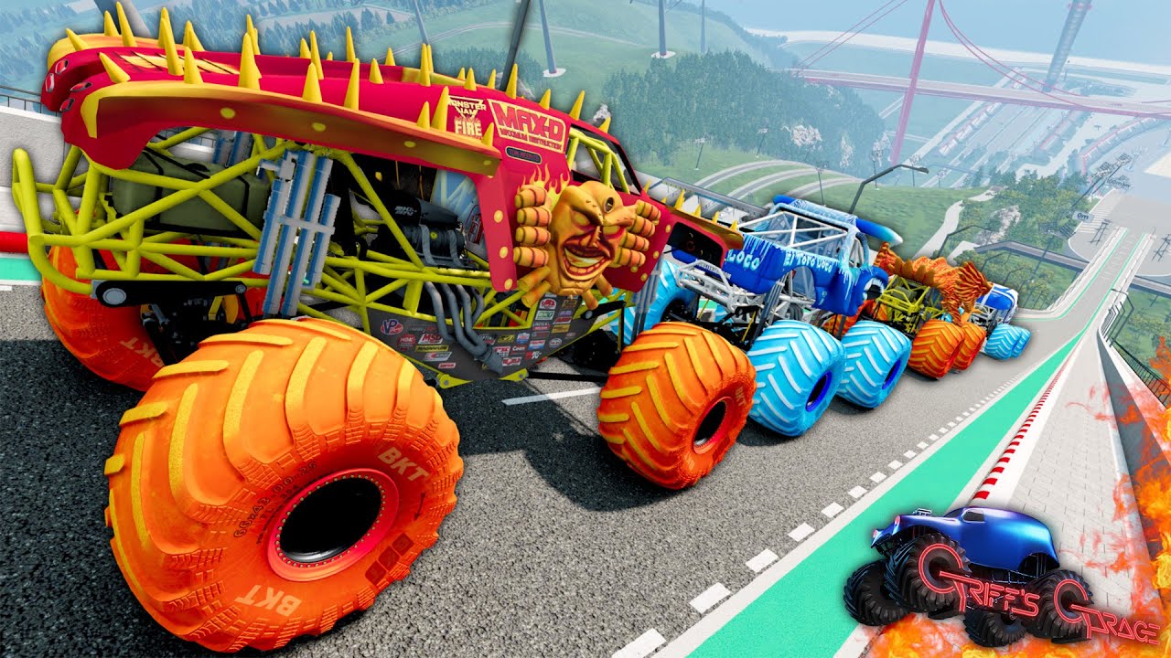 Epic High Speed Jumps and Monster Truck Crashes! |BeamNG Drive