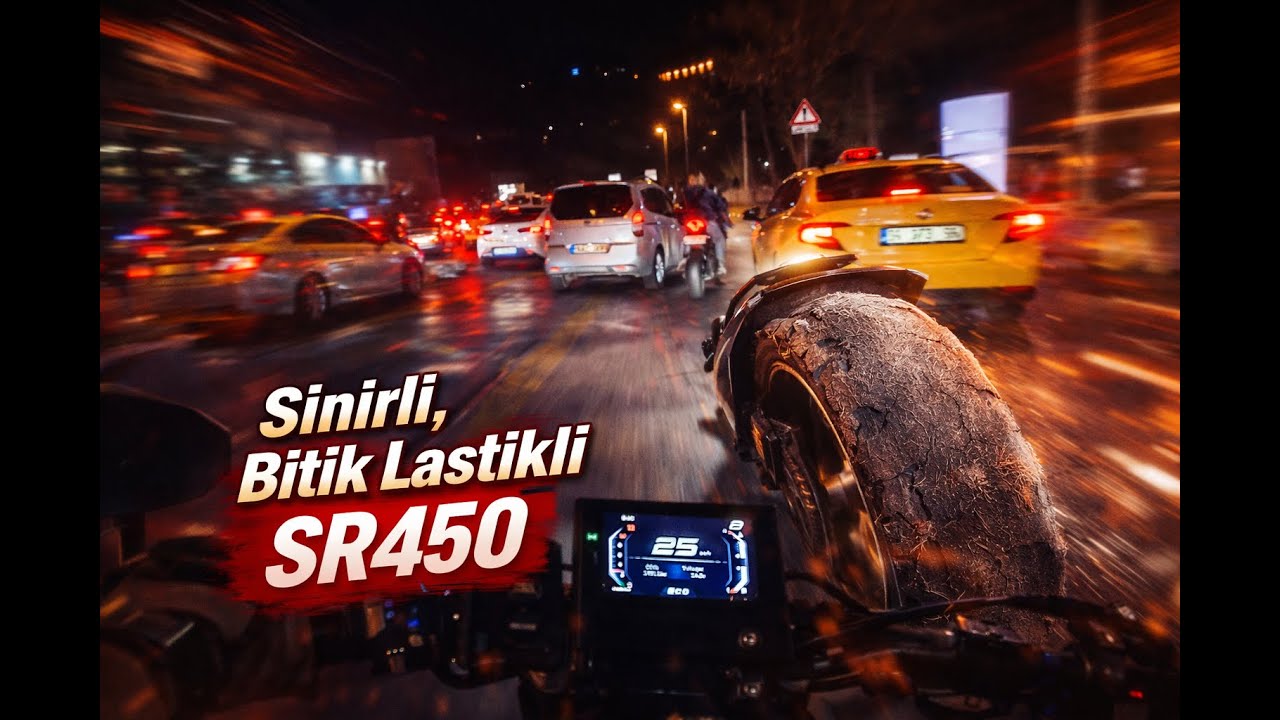 #102 - Sinirli, Bitik Lastikli Sr450 | Night Ride | Raw Sound