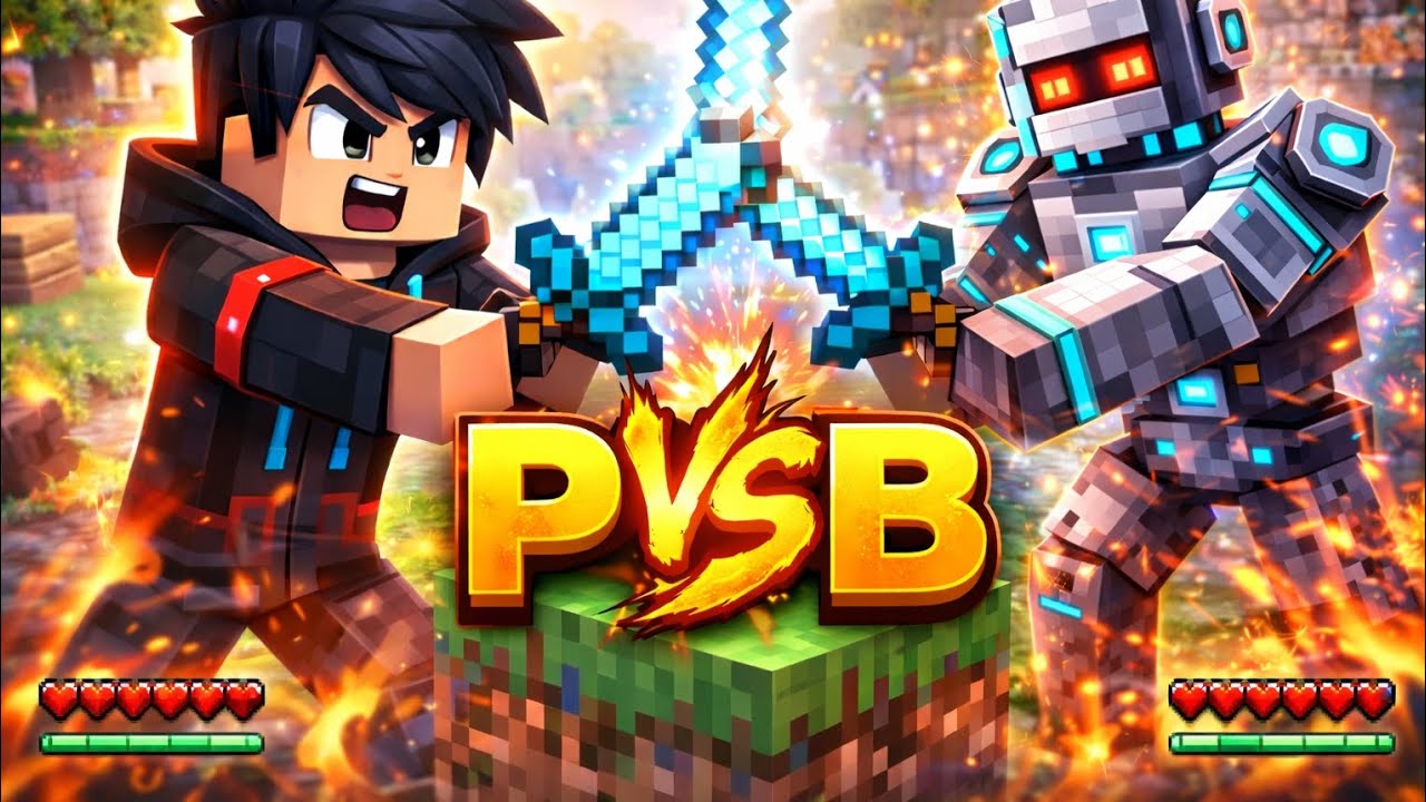 “Minecraft PvB 😈 Player vs Killer Robot 🤖🔥”