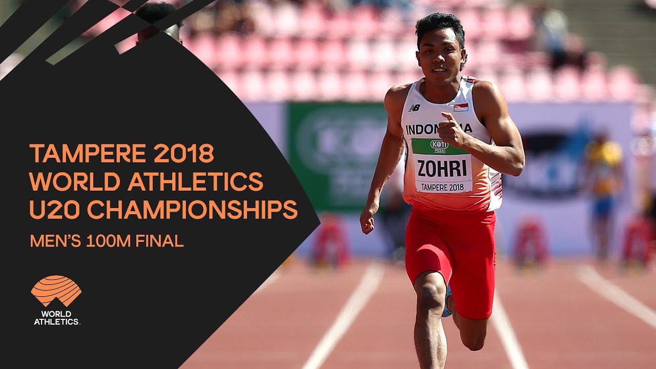 Men's 100m Final - World Athletics U20 Championships Tampere 2018