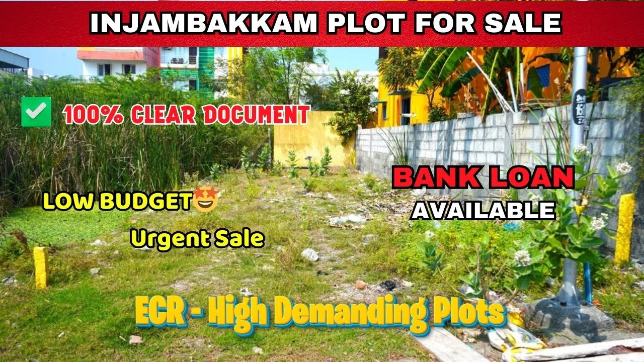 Best Residential Land For Sale In Injambakkam | Close To Injambakkam Bus Stop #ecr #plots #land