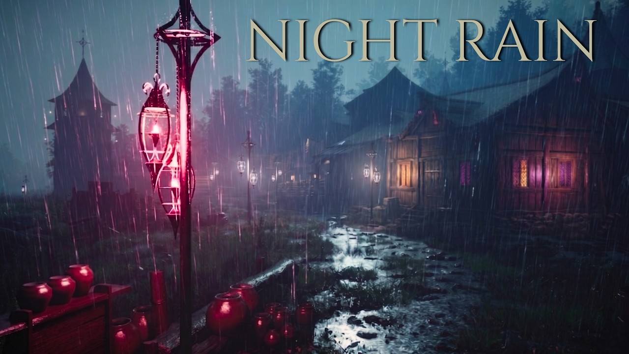 Heavy Rain Night Walk in Crimson Desert | 4K
