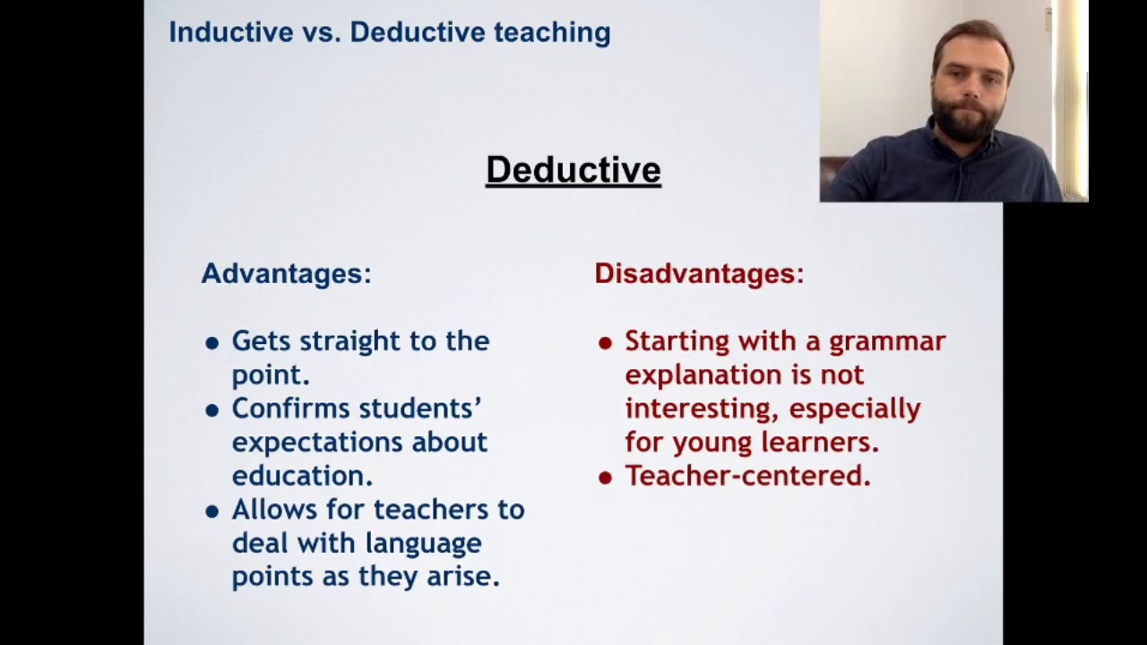 TESOL Concepts: Inductive vs. deductive teaching approach