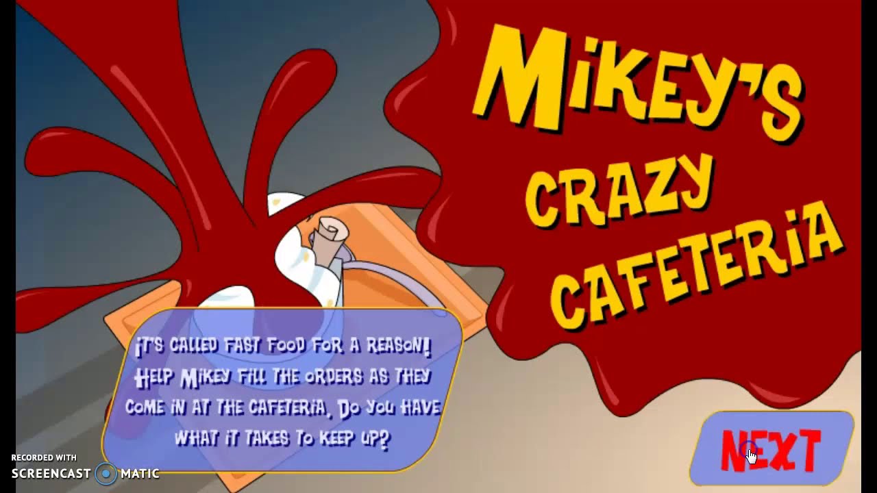 Recess Mikey's Crazy Cafeteria (Disney Online)