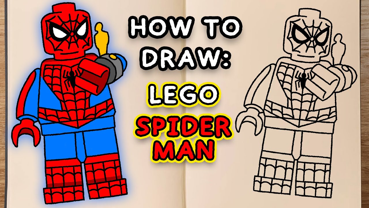 Learn and Draw! LEGO SPIDER-MAN (step by step tutorial)