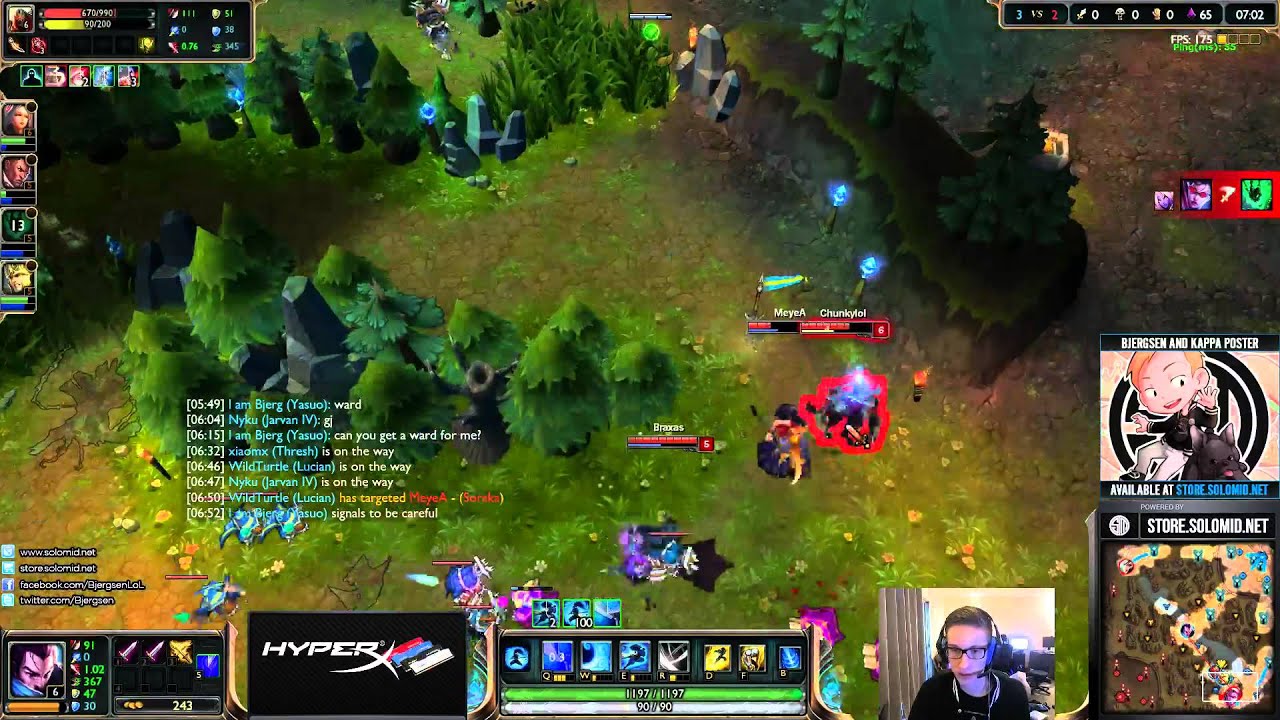 Bjergsen Yasuo vs Zed [Challenger Ranked solo queue mid]